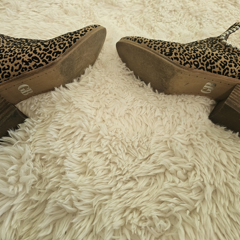 Gianni Bini Leopard Print Ankle Boots with Rhinestone Detail - Picture 3 of 4